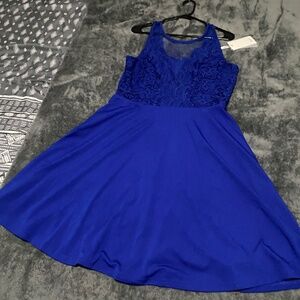 NWT Dark Blue Mesh/Lace Dress